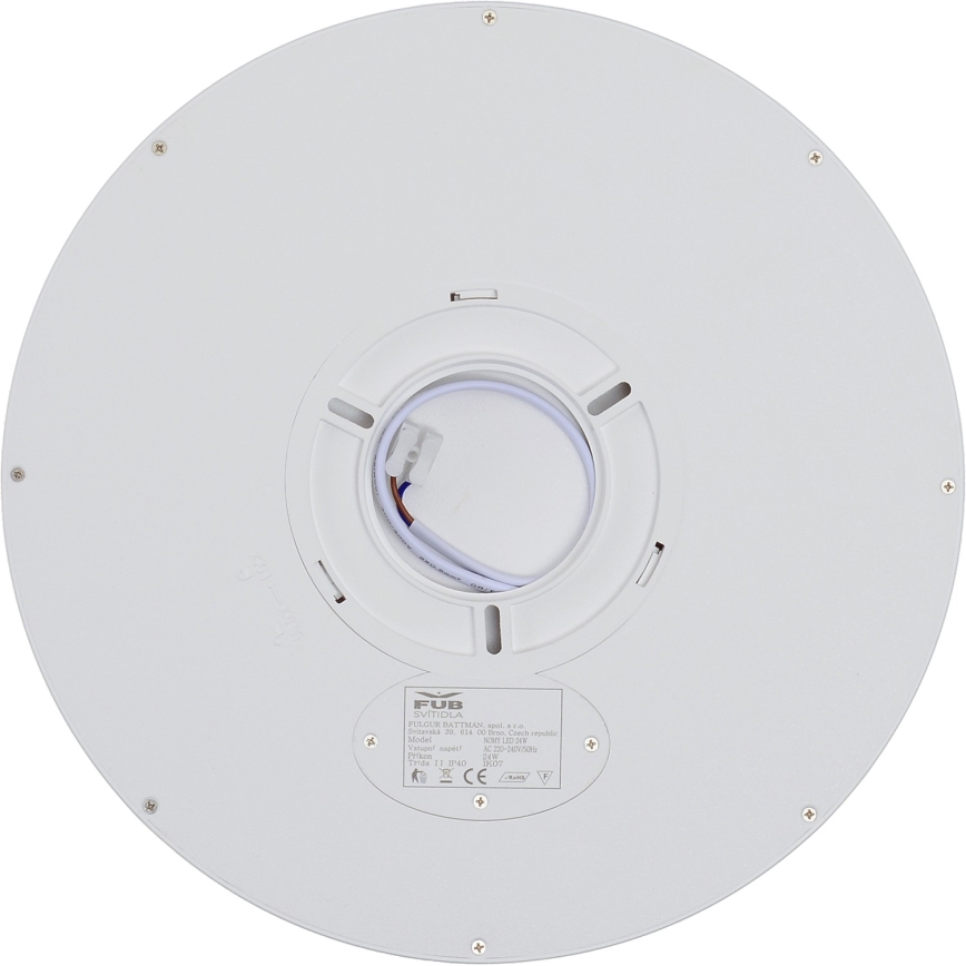 Fulgur 42361 - LED Stropna svjetiljka NOMY LED/24W/230V 3000/4000/6000K IP40 pr. 30 cm bijela
