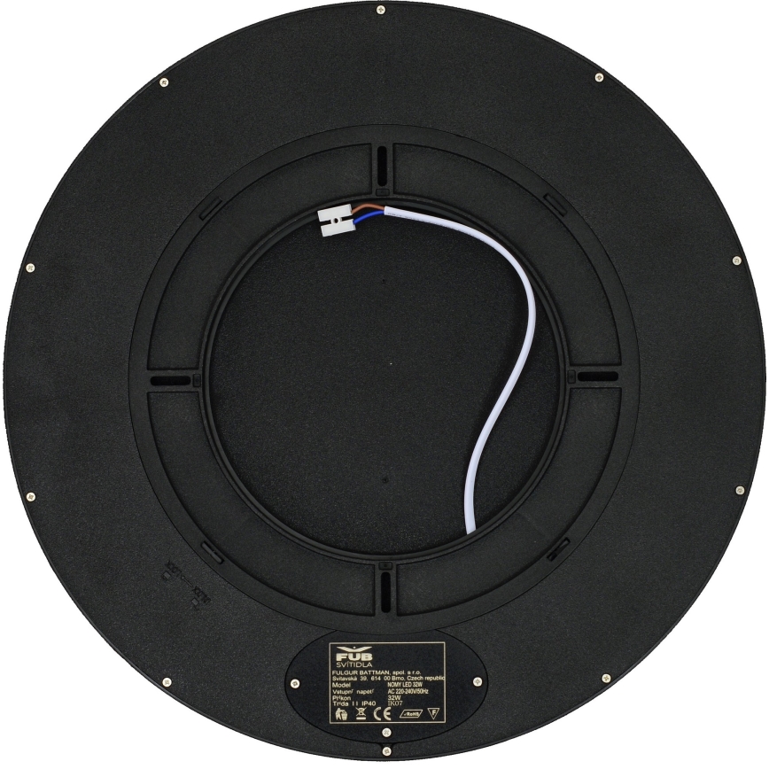 Fulgur s-42589 - LED Stropna svjetiljka sa senzorom pokreta NOMY-S LED/32W/230V 3000/4000/6000K IP40 pr. 40 cm crna