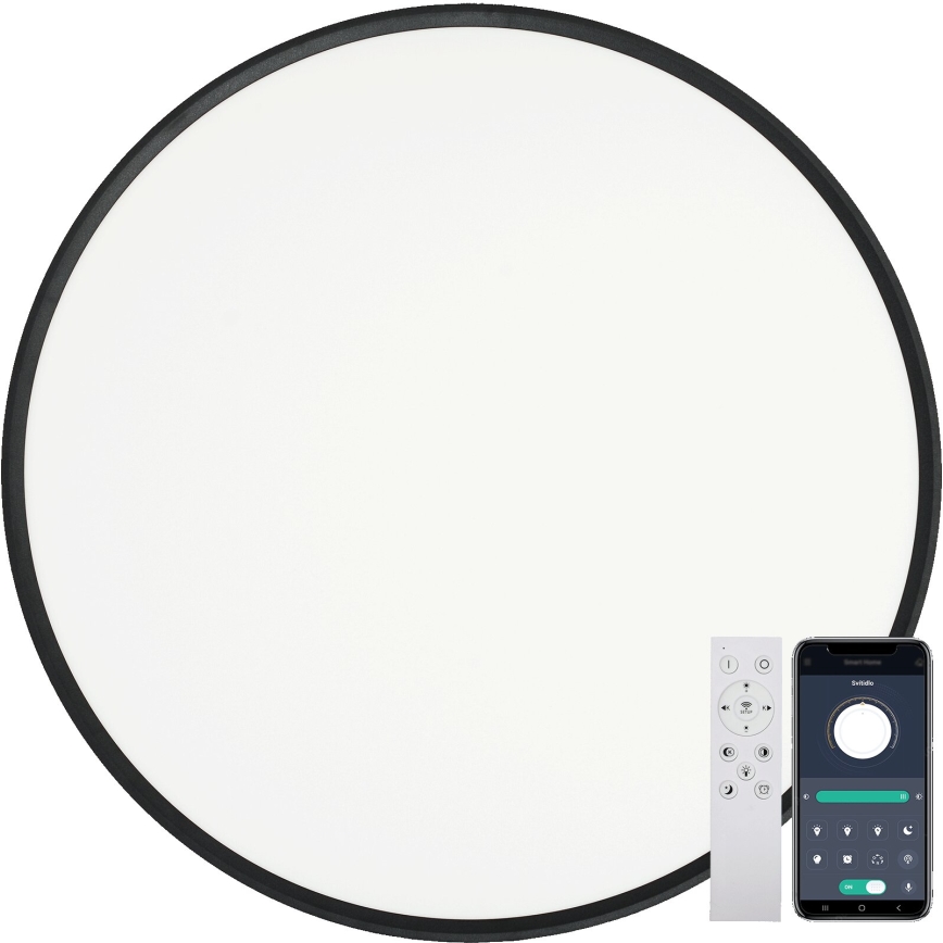 Fulgur s-43042 - LED prigušivo stropno svjetlo NOMY-RC LED/50W/230V 3000/4000/6500K Ø 60 cm IP40 crno + daljinski upravljač