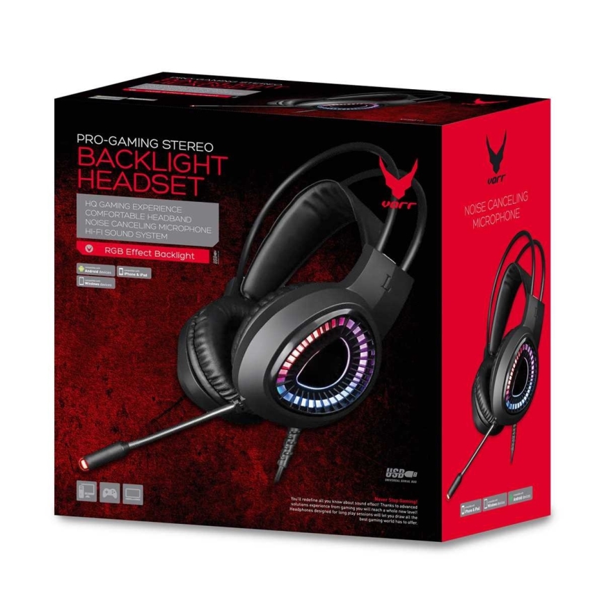 Gaming LED RGB slušalice VARR s mikrofonom 7.1