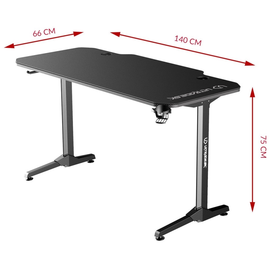 Gaming stol 140 x 66 cm crna