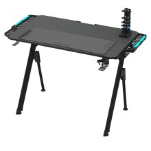 Gaming stol FALCON s LED RGB pozadinskim osvjetljenjem 116x60 cm crna