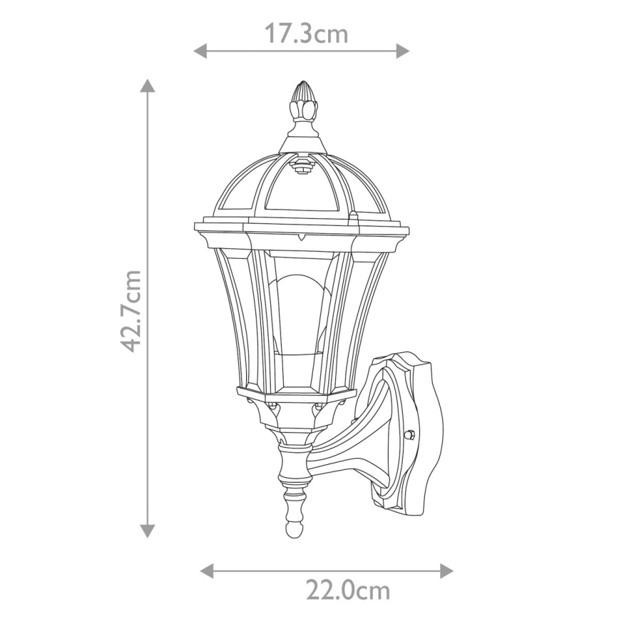 Garden Zone - Vanjska zidna svjetiljka LEDBURY 1xE27/100W/230V IP44