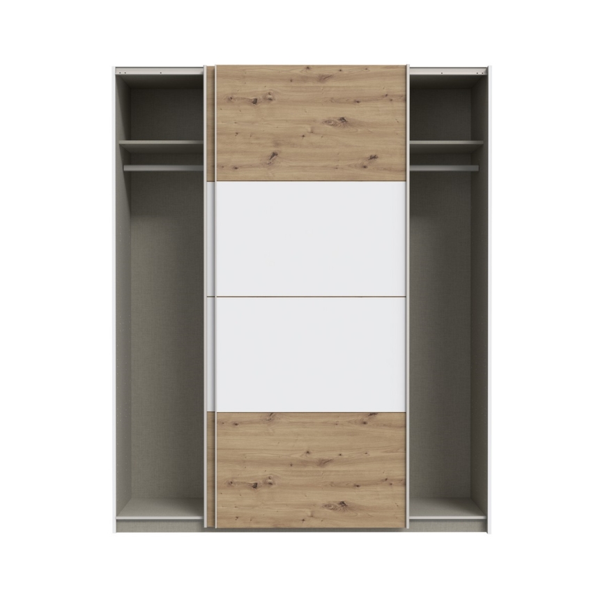 Garderobni ormar KARO 170x210 cm bijeli/hrast artisan