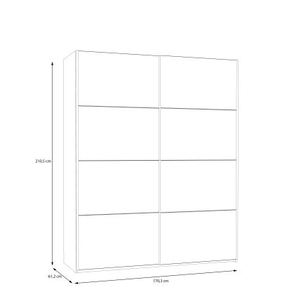 Garderobni ormar KARO 170x210 cm bijeli
