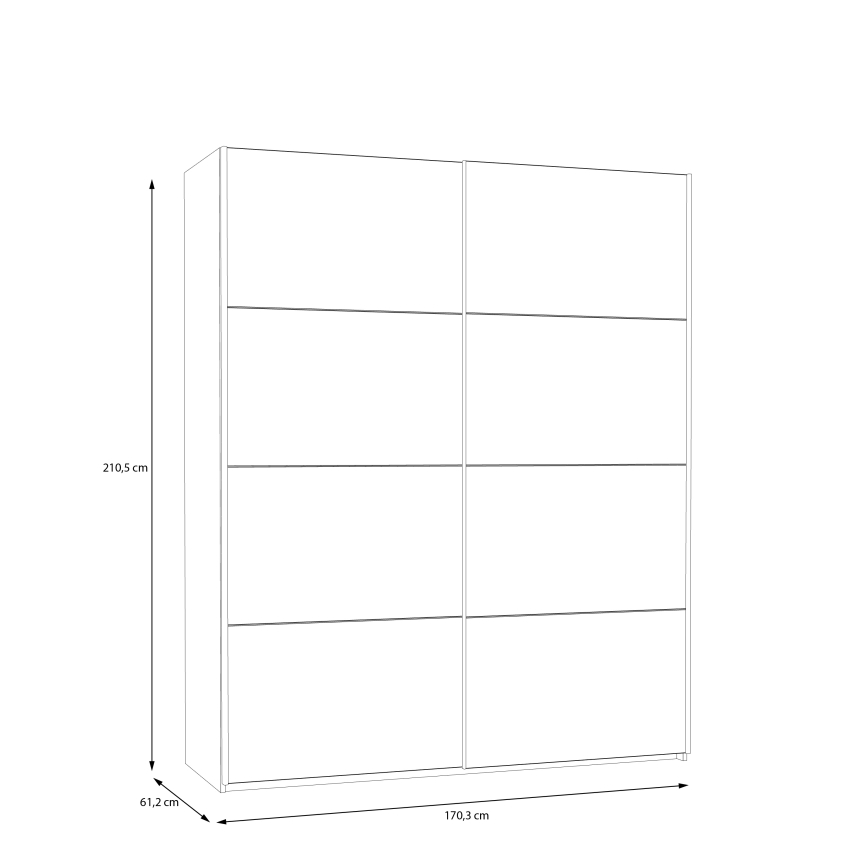 Garderobni ormar KARO 170x210 cm bijeli