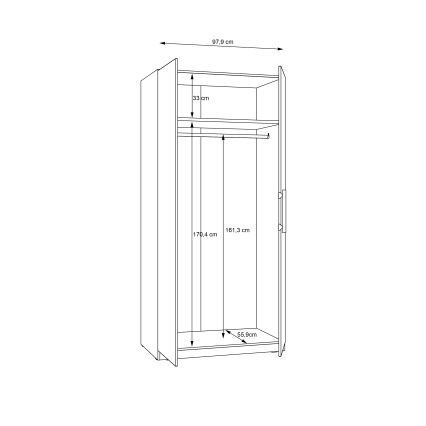 Garderobni ormar MARO 100x213 cm Artisan hrast