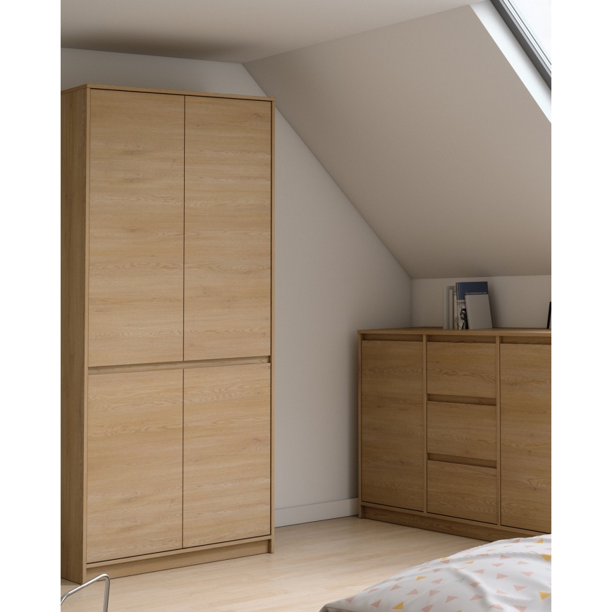 Garderobni ormar MIYABI 90x198x52 cm, hrast Cremona