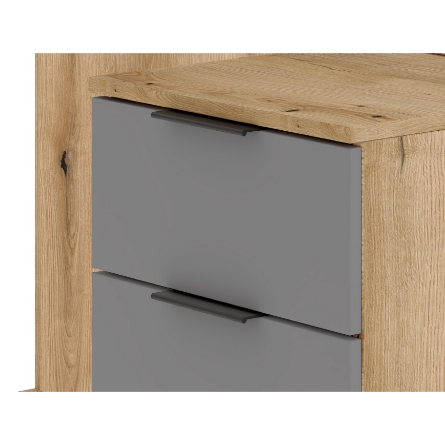 Garderobni zid s ogledalom SVEN smeđa/grafit