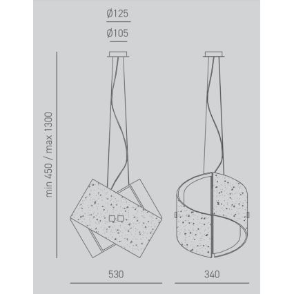 Gea Luce CAMILLA S G arg - Luster na sajli CAMILLA 2xE27/70W/230V srebrna