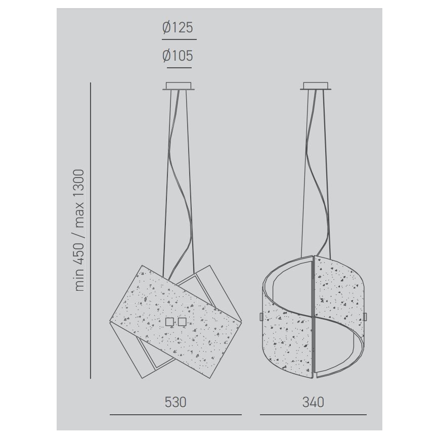 Gea Luce CAMILLA S G arg - Luster na sajli CAMILLA 2xE27/70W/230V srebrna