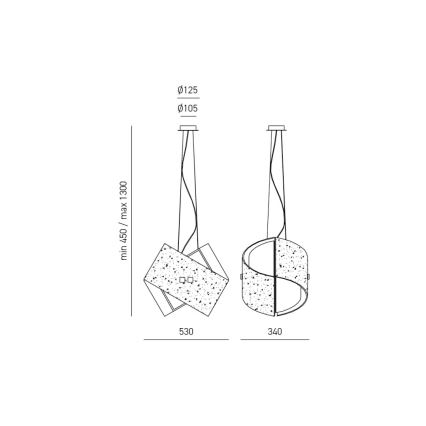 Gea Luce CAMILLA S G arg - Luster na sajli CAMILLA 2xE27/70W/230V srebrna