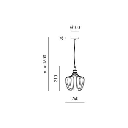 Gea Luce CLEOFE S/10 A - Luster na sajli CLEOFE 1xE27/60W/230V pr. 24 cm
