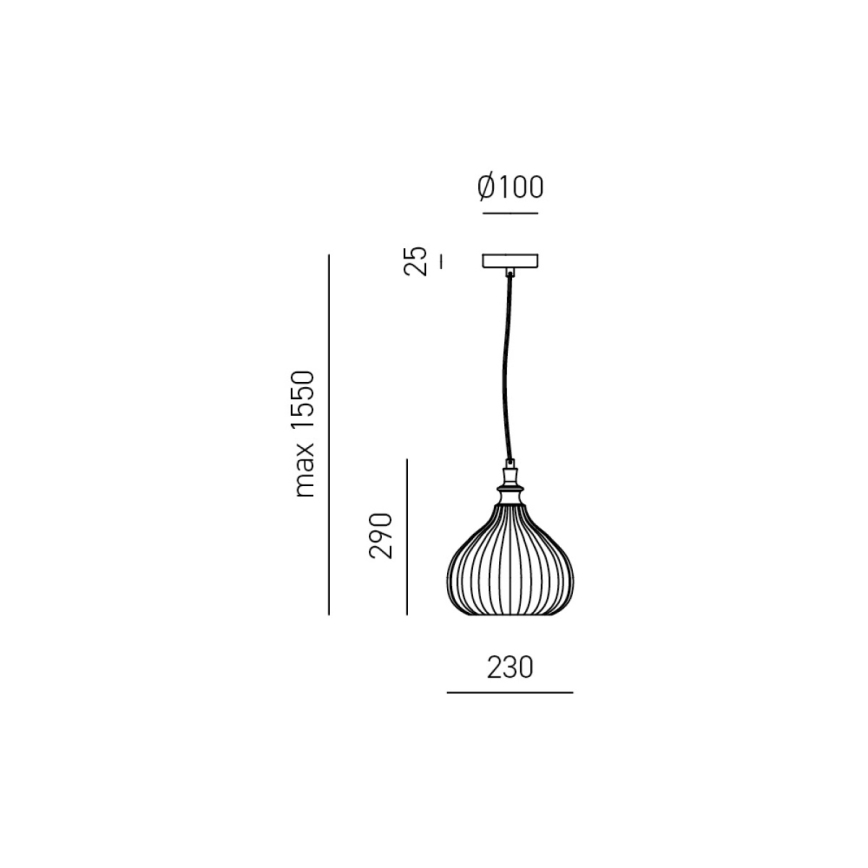 Gea Luce CLEOFE S/11 A - Luster na sajli CLEOFE 1xE27/60W/230V pr. 23 cm
