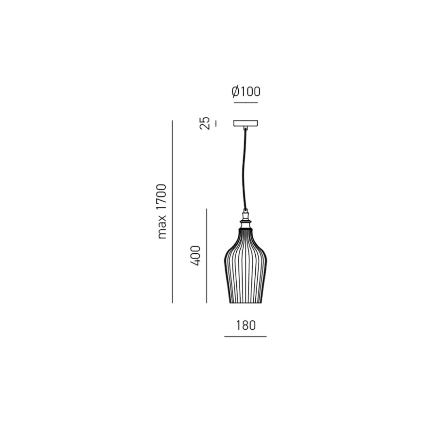 Gea Luce CLEOFE S/12 A - Luster na sajli CLEOFE 1xE27/60W/230V pr. 18 cm