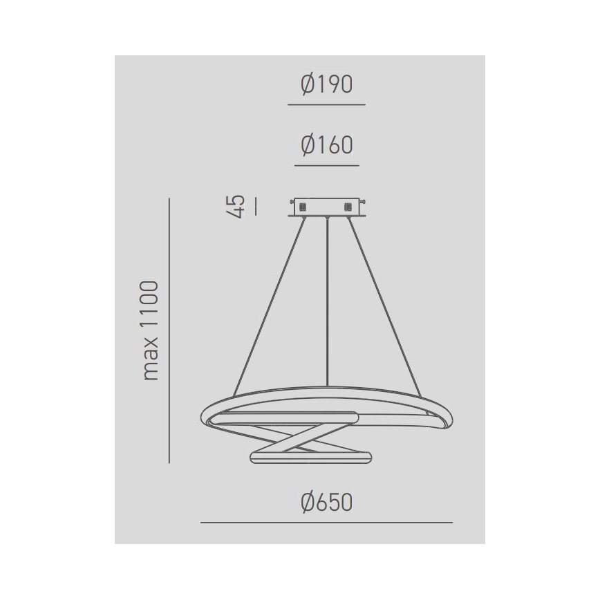 Gea Luce DIVA S G TITANIO - LED Prigušivi luster na sajli DIVA LED/44W/230V siva