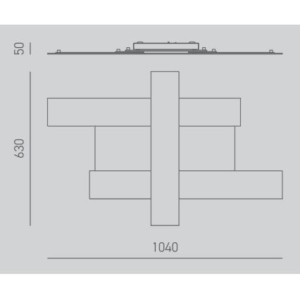 Gea Luce DOHA P G N - LED Stropna svjetiljka DOHA LED/50W/230V 104 cm crna