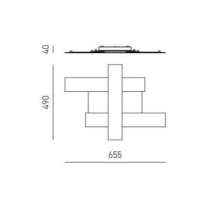 Gea Luce DOHA P P N - LED Stropna svjetiljka DOHA LED/30W/230V 65,5 cm crna