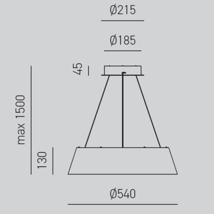 Gea Luce JULIETTE S N - LED Prigušivi luster na sajli JULIETTE LED/50W/230V crna/zlatna