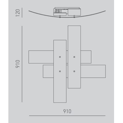 Gea Luce LARA P G arg - Stropna svjetiljka LARA 4xE27/52W/230V 91 cm srebrna