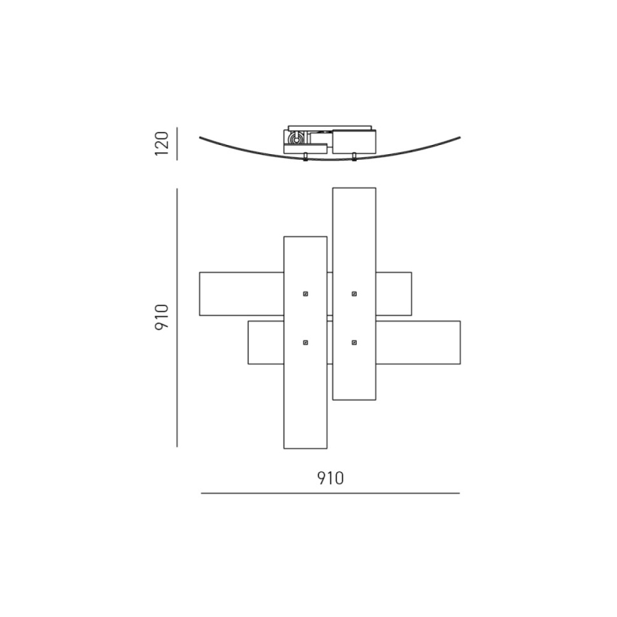 Gea Luce LARA P G arg - Stropna svjetiljka LARA 4xE27/52W/230V 91 cm srebrna