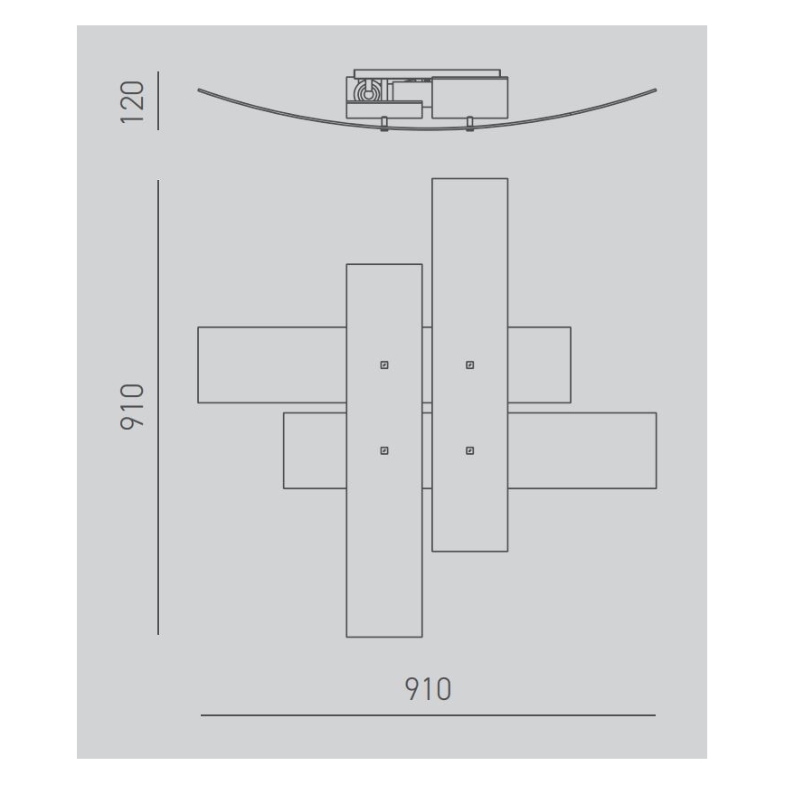 Gea Luce LARA P G oro - Stropna svjetiljka LARA 4xE27/52W/230V 91 cm zlatna