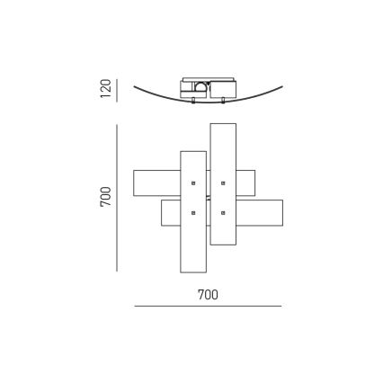 Gea Luce LARA P M arg - Stropna svjetiljka LARA 2xE27/70W/230V 70 cm srebrna