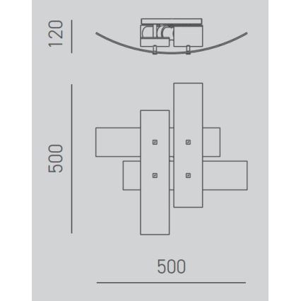 Gea Luce LARA P P arg - Stropna svjetiljka LARA 2xE27/52W/230V 50 cm srebrna