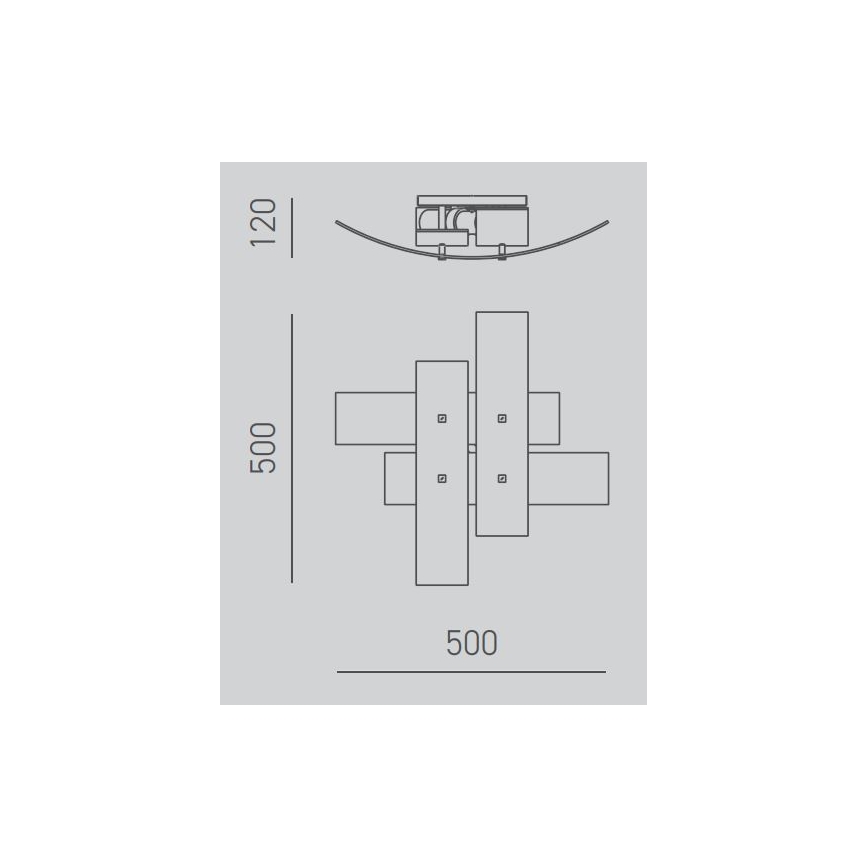 Gea Luce LARA P P arg - Stropna svjetiljka LARA 2xE27/52W/230V 50 cm srebrna