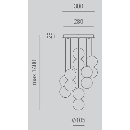 Gea Luce SFERA S6 G - Luster na sajli SFERA 6xG9/28W/230V