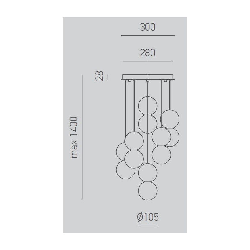 Gea Luce SFERA S6 G - Luster na sajli SFERA 6xG9/28W/230V