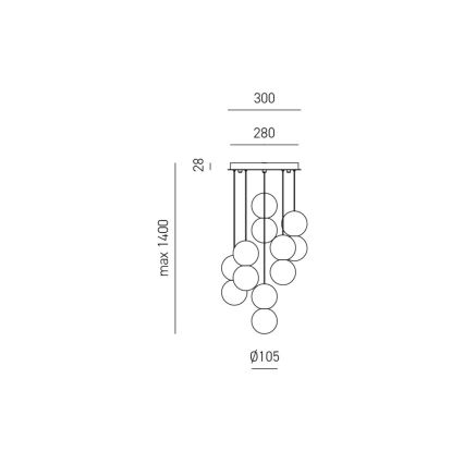 Gea Luce SFERA S6 G - Luster na sajli SFERA 6xG9/28W/230V