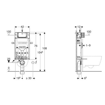 Geberit 110.302.00.5 - Ugradbeni modul za viseću WC školjku Kombifix 108 cm