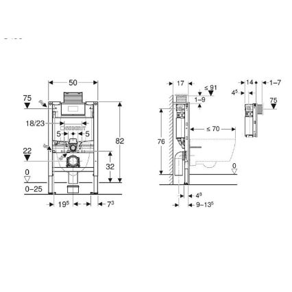 Geberit 111.003.00.2 - Ugradni modul za viseću WC školjku Duofix 82 cm