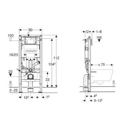 Geberit 111.364.00.6 - Ugradbeni modul za viseću WC školjku Duofix 112 cm