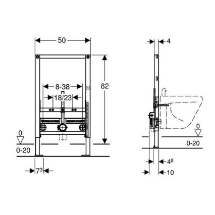 Geberit 111.515.00.1 - Ugradbeni modul za bide Duofix 82 cm