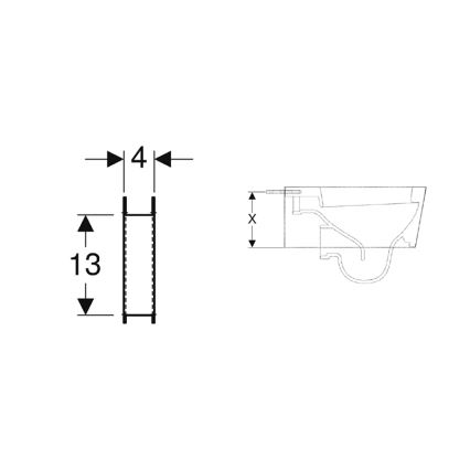 Geberit 111.847.00.1 - Komplet nosača Duofix za WC školjke s malom površinom oslonca, 2 kom