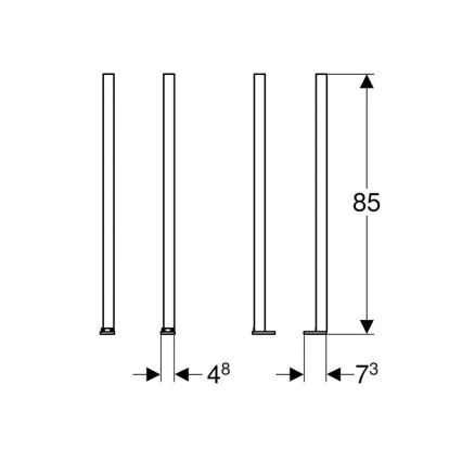Geberit 111.848.00.1 - Set produžetaka nogu Duofix, 2 kom