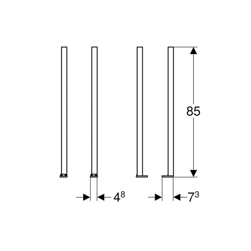 Geberit 111.848.00.1 - Set produžetaka nogu Duofix, 2 kom