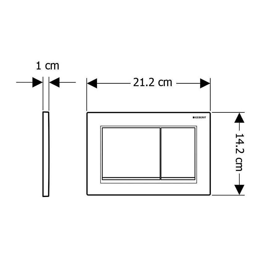 Geberit 115.080.01.1 - Tipka za ispiranje Omega30 21,2x14,2 cm bijela