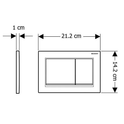 Geberit 115.080.KM.1 - Tipka za ispiranje Omega30 21,2x14,2 cm crna/sjajni krom