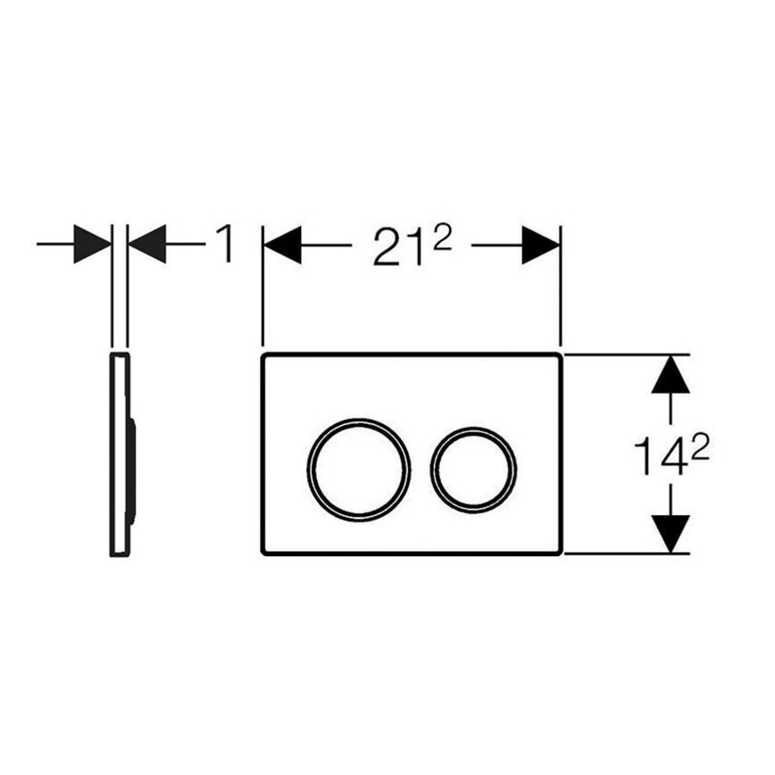 Geberit 115.085.KH.1 - Tipka za ispiranje Omega20 21,2x14,2 cm sjajni krom/matirani krom