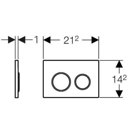 Geberit 115.085.KM.1 - Tipka za ispiranje Omega20 21,2x14,2 cm crna/sjajni krom