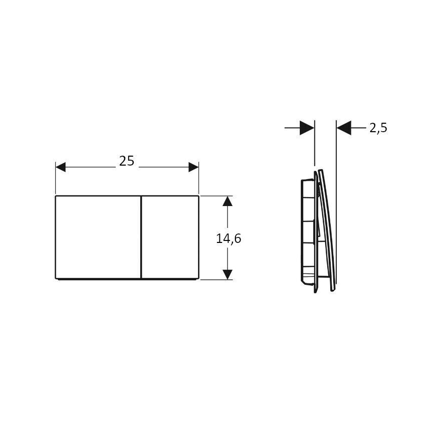 Geberit 115.622.JL.1 - Tipka za ispiranje Sigma70 25x14,6 cm pješčano-siva