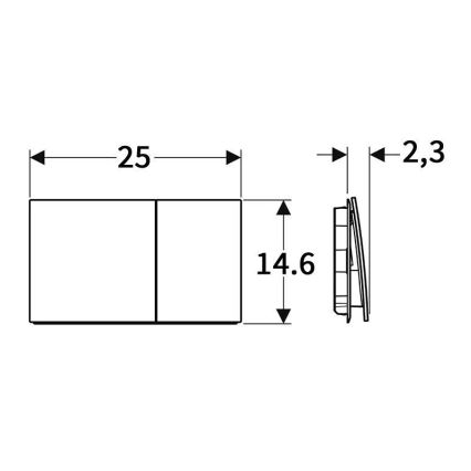 Geberit 115.622.JT.1 - Tipka za ispiranje Sigma70 25x14,6 cm mat bijela