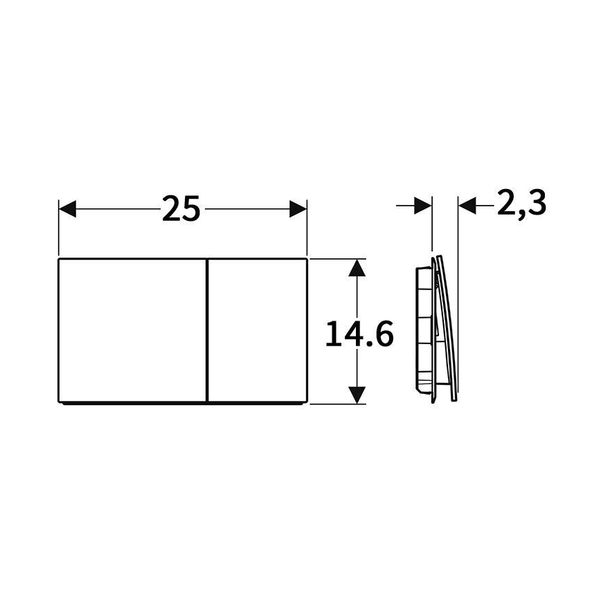 Geberit 115.622.JT.1 - Tipka za ispiranje Sigma70 25x14,6 cm mat bijela