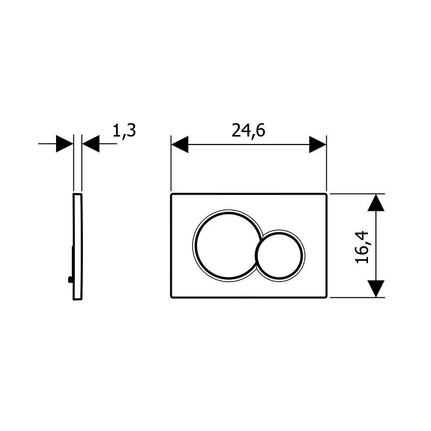 Geberit 115.770.DW.5 - Tipka za ispiranje Sigma01 Round 24,6x16,4 cm crna