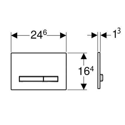 Geberit 115.788.11.2 - Tipka za ispiranje Sigma50 24,6x16,4 cm bijela/matni krom