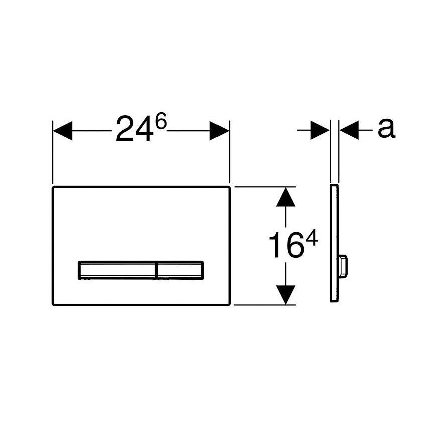 Geberit 115.788.21.2 - Tipka za ispiranje Sigma50 24,6x16,4 cm sjajni krom/matirani krom