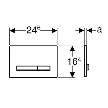 Geberit 115.788.DW.2 - Tipka za ispiranje Sigma50 24,6x16,4 cm crna/matni krom